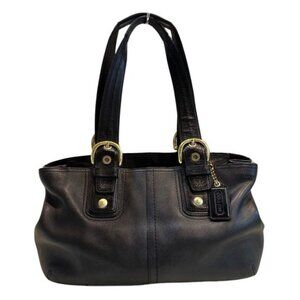 COACH‎ Black Leather Shoulder Handbag
